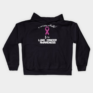 i wear white for lung cancer awareness Kids Hoodie